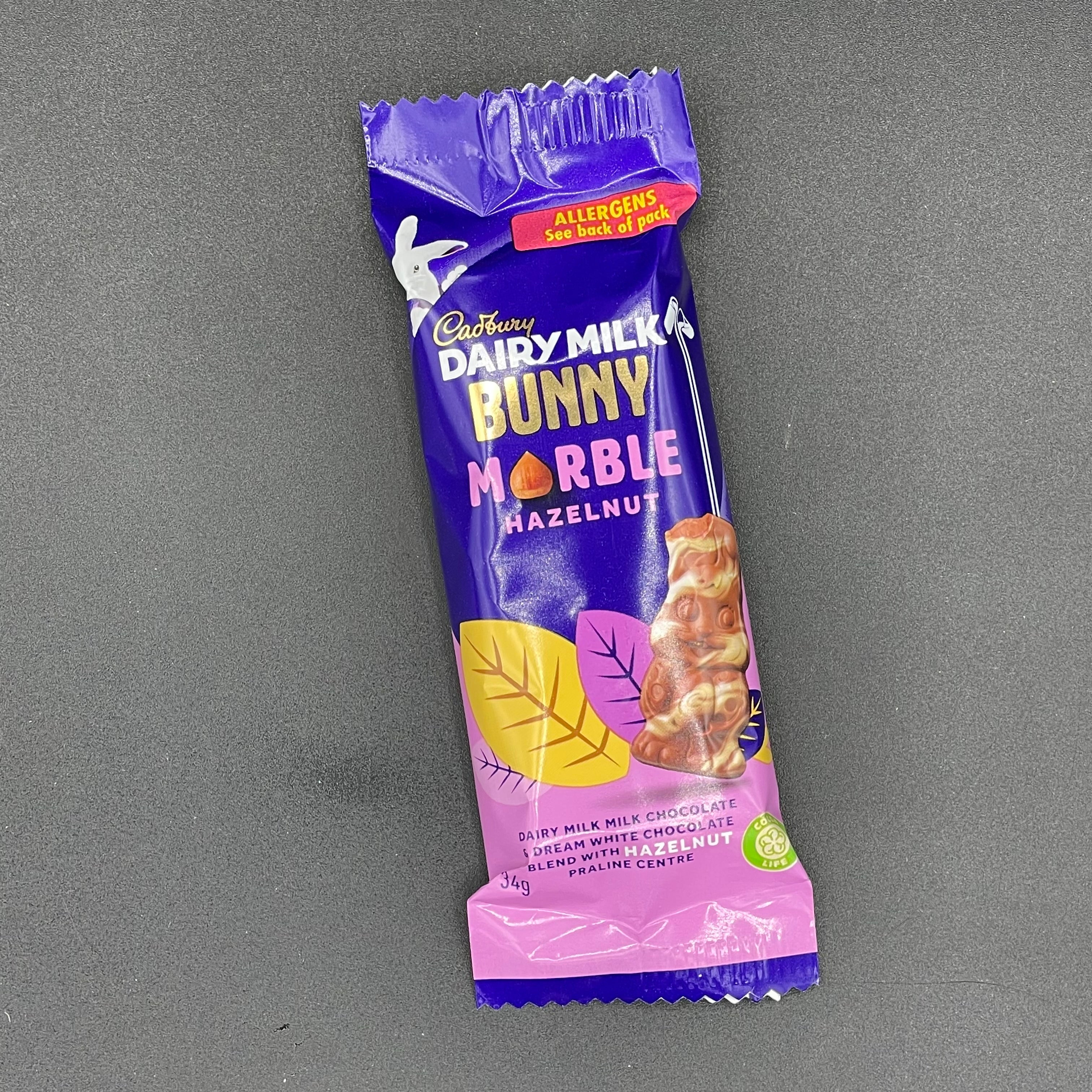 NEW Cadbury Dairy Milk BUNNY Marble Hazelnut 34g (AUS) EASTER SPECIAL