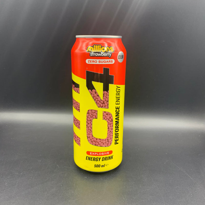 C4 Performance Energy - Millions Strawberry Flavour, Carbonated Pre-Workout, Zero Sugar, 500ml (UK)