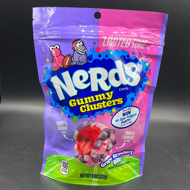 LIMITED EDITION Nerds Candy Gummy Clusters, Grape Strawberry Blitz Flavour, Big Bag 227g (USA)