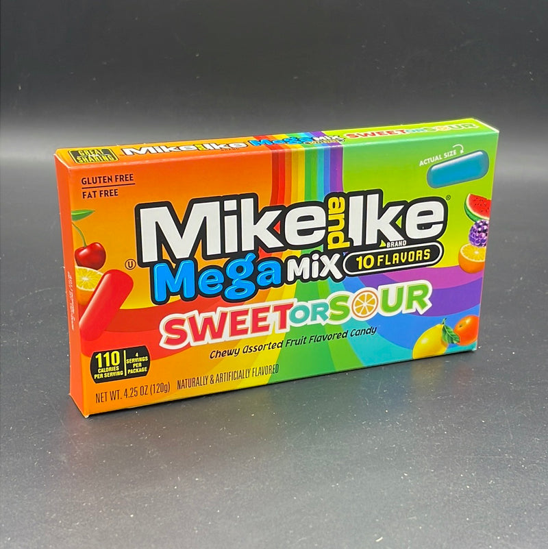 Mike and Ike - Sweet Or Sour Mega Mix - Chewy Assorted Fruit Flavour 120g (USA) LIMITED EDITION