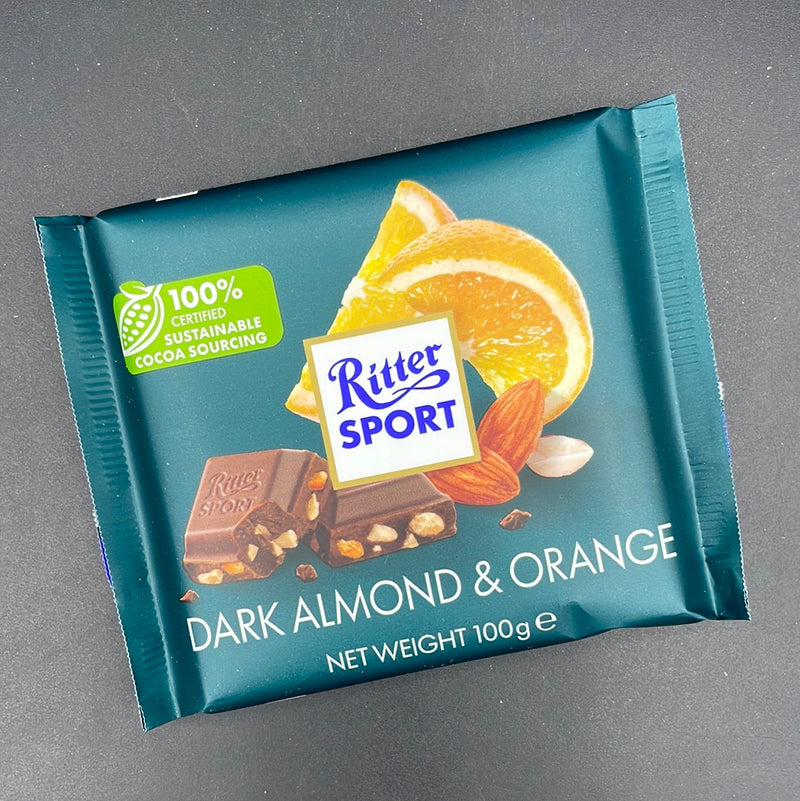 Ritter Sport - Dark Almond & Orange in Dark Chocolate, 100g (GERMANY)