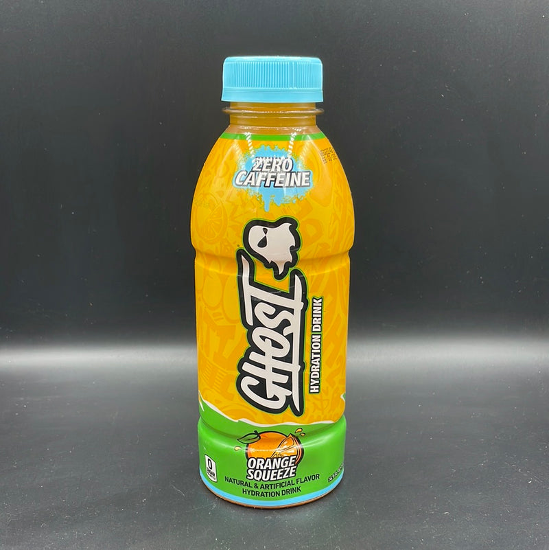 NEW Ghost Hydration, Orange Squeeze Flavour - Zero Caffeine! 15 Calorie, Hydration Drink 500ml (USA)