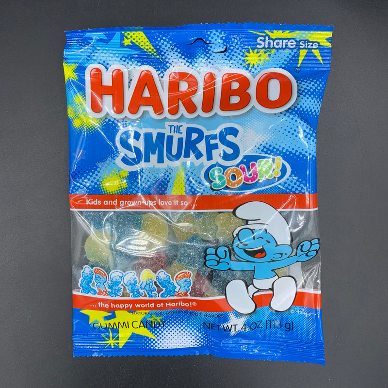 Haribo - Sour Smurfs Gummy Candy, 113g (USA)