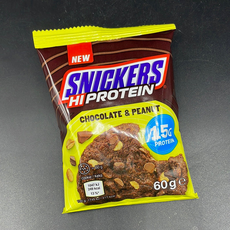 Snickers HiProtein Chocolate & Peanut Flavour Protein Cookie with 15g of Protein, 60g (UK)