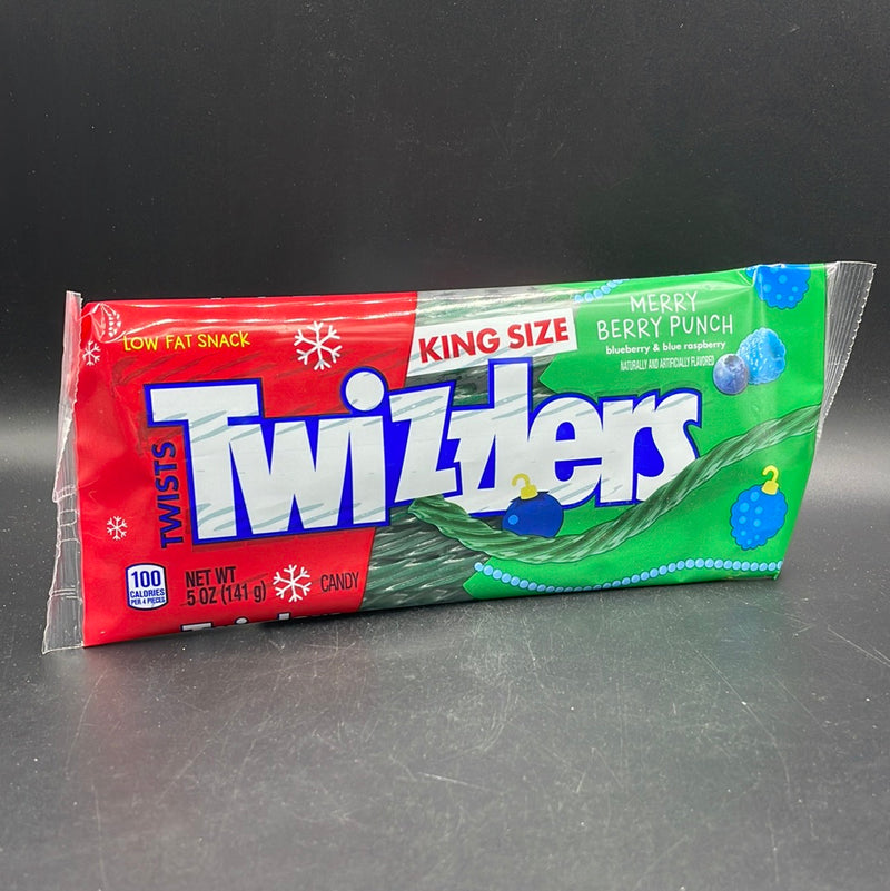 Twizzlers Twists Merry Berry Punch - Blueberry & Blue Raspberry Flavour, King Size 141g, (USA) CHRISTMAS STOCK