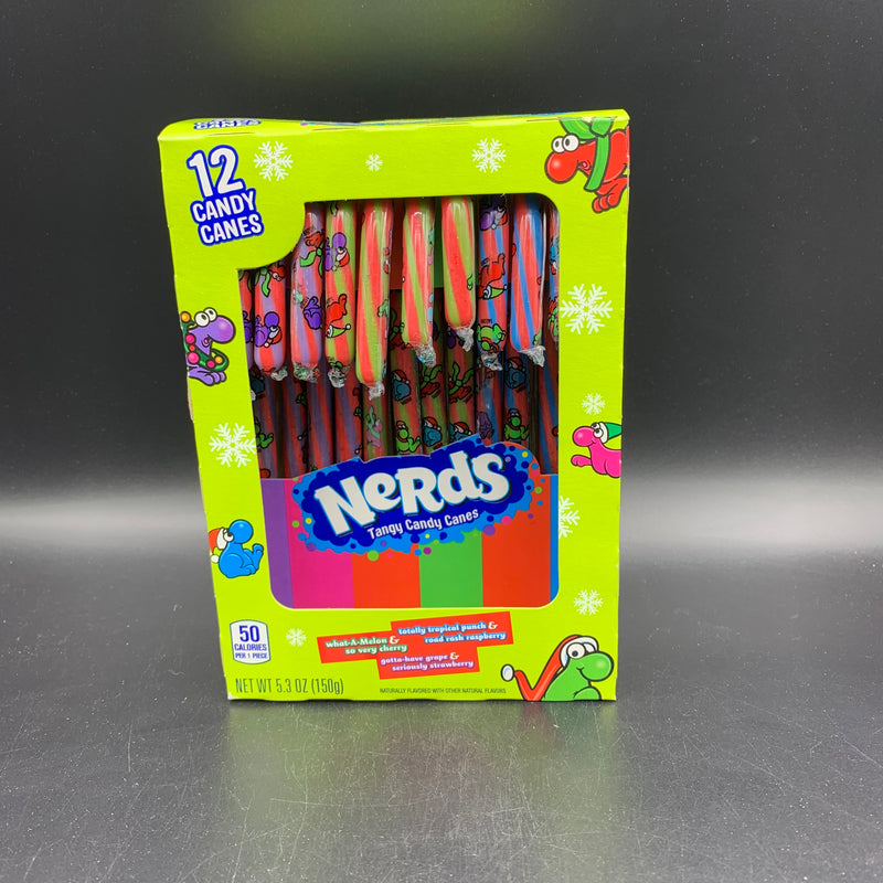 Nerds Candy Canes - Tropical Punch, Melon & Grape Flavours - 12 Pack, 150g (MEXICO) CHRISTMAS SPECIAL