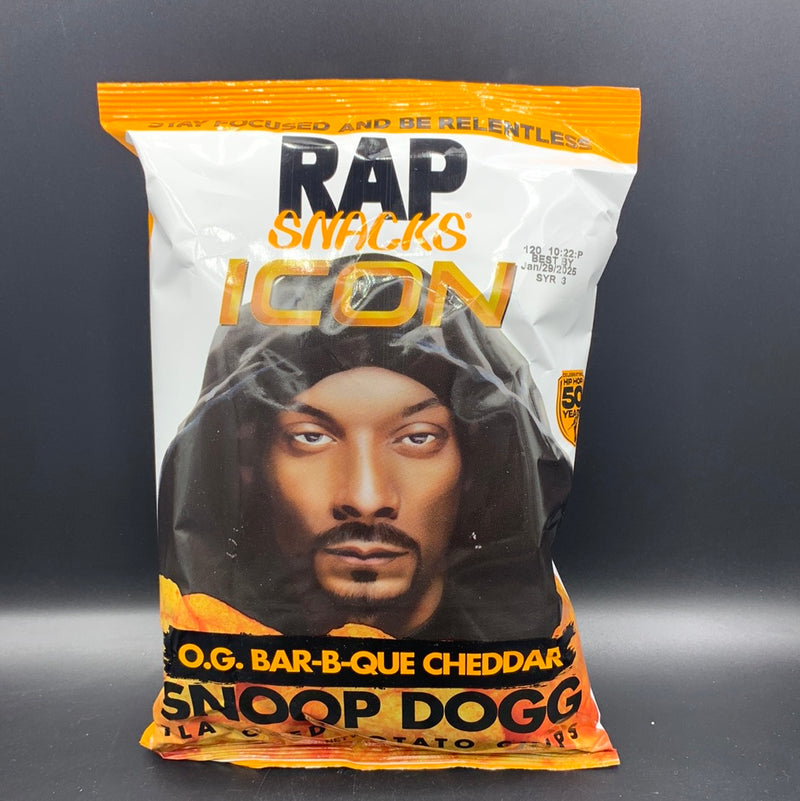 Rap Snacks ICON - Snoop Dog, O.G. Bar-B-Que Cheddar Flavoured Potato Chips, 71g (USA)