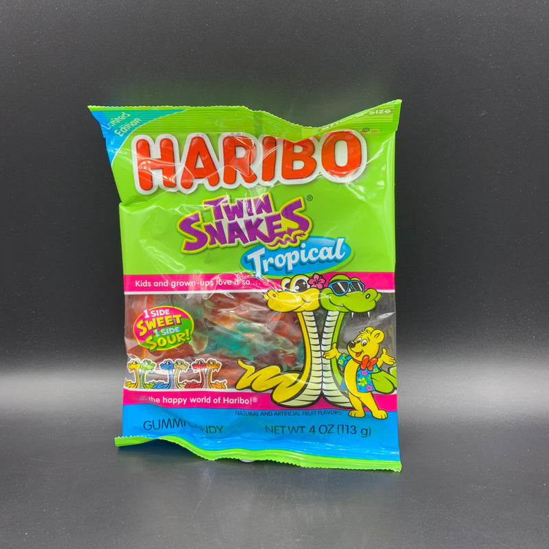 NEW Haribo Twin Snakes Tropical - Mixed Flavoured Gummy Candy, 113g (USA). LIMITED EDITION