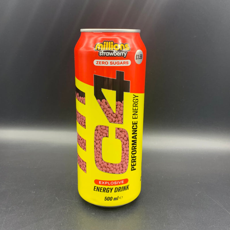 C4 Performance Energy - Millions Strawberry Flavour, Carbonated Pre-Workout, Zero Sugar, 500ml (UK)