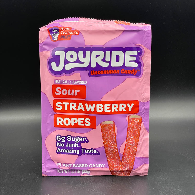 JoyRide - Uncommon Candy! Sour Strawberry Ropes, Naturally Flavoured. 70% Less Sugar, No Junk, Amazing Taste. 99g (USA) Ryan Trahan’s Viral Candy!