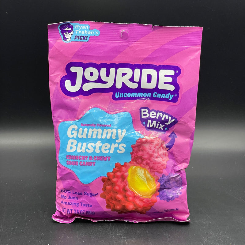 JoyRide - Uncommon Candy! Gummy Busters, Crunchy & Chewy Sour Candy, Berry Mix. 50% Less Sugar, No Junk, Amazing Taste. 99g (USA) Ryan Trahan’s Viral Candy!