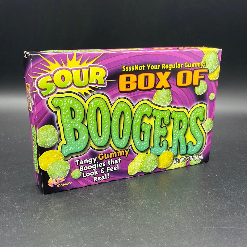 Sour Box Of Boogers! Tangy Gummy Boogies that Look & Feel Real, Theatre Box, 85g (USA) HALLOWEEN