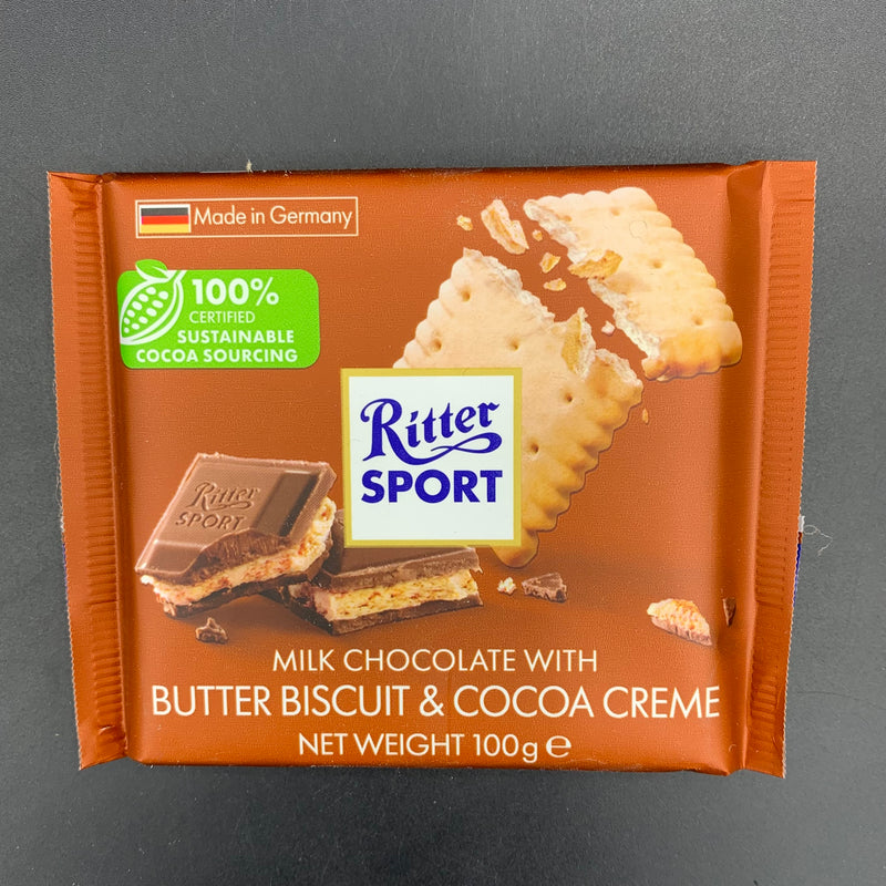 Ritter Sport - Milk Chocolate with Butter Biscuit & Cocoa Crème, 100g (GERMANY)