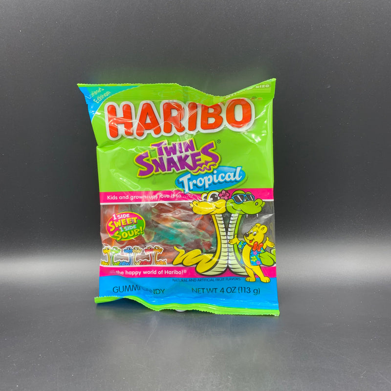 NEW Haribo Twin Snakes Tropical - Mixed Flavoured Gummy Candy, 113g (USA). LIMITED EDITION