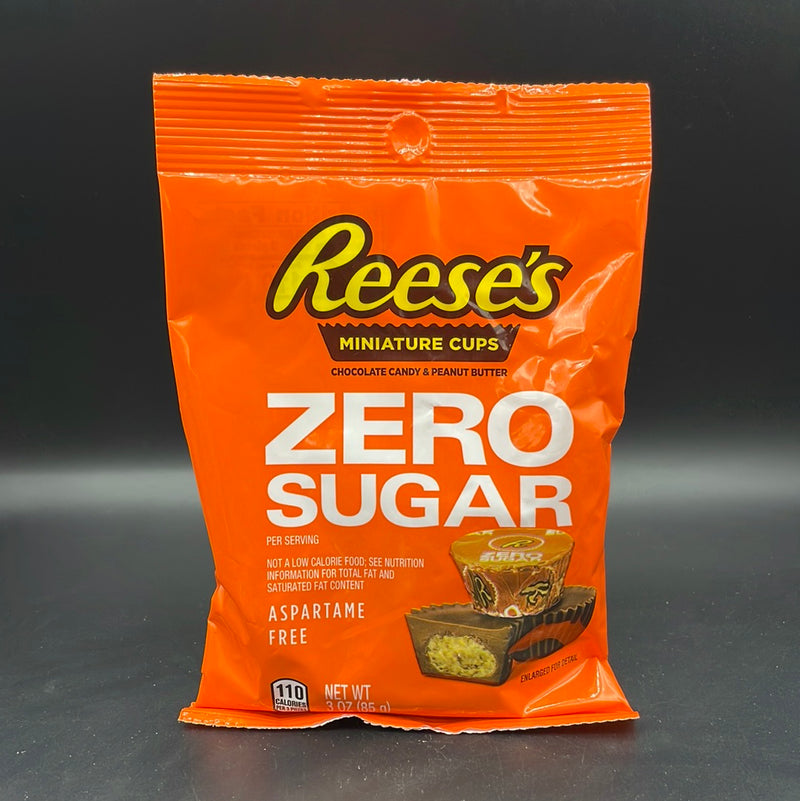 Reese’s Miniature Cups - ZERO SUGAR - Peanut Butter Chocolate Cups (Aspartame Free) 85g Bag (USA)