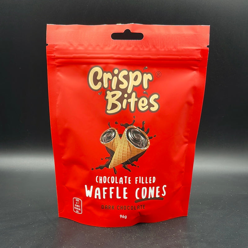 Crispr Bites - Chocolate Filled Waffle Cones! Dark Chocolate Flavour, 96g (UK)