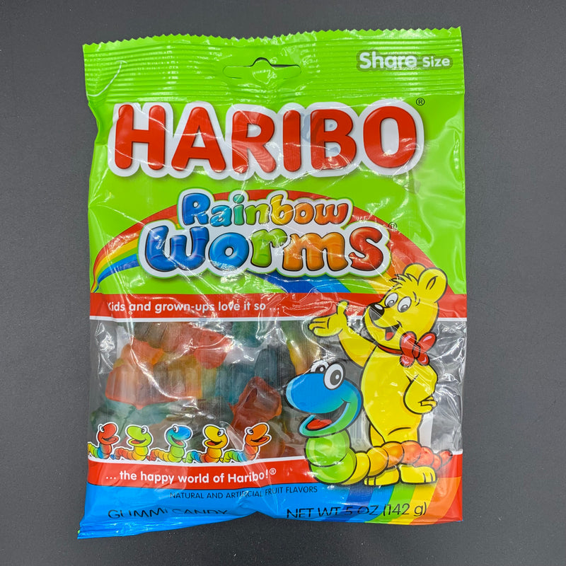 Haribo - Rainbow Worms Gummy Candy, 142g (USA)