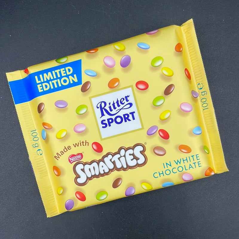 LIMITED EDITION Ritter Sport - Made with Smarties in White Chocolate, 100g (GERMANY)