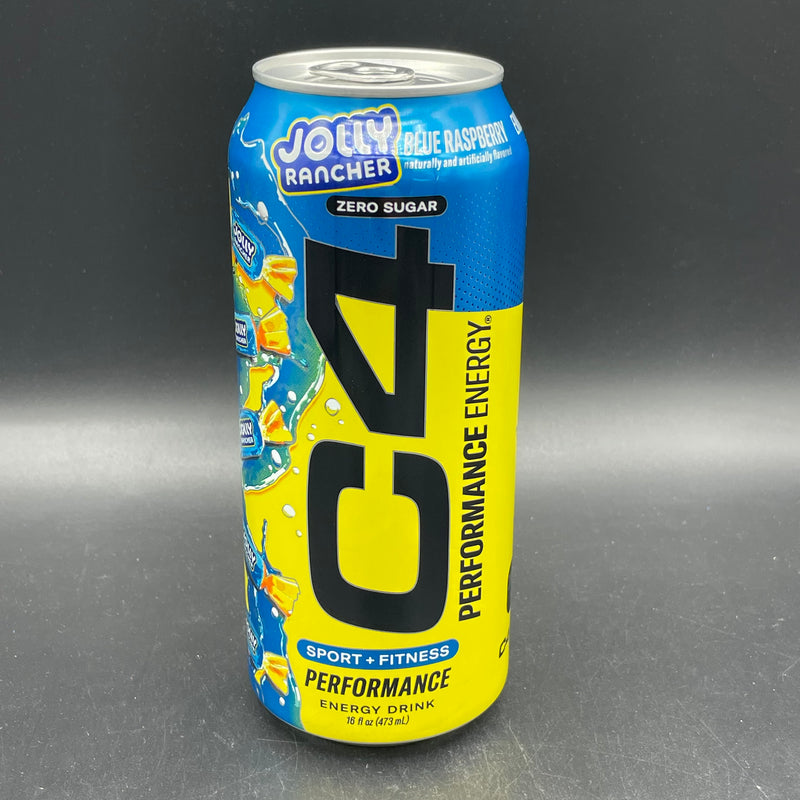 C4 Energy - Superhuman Performance - Carbonated Pre-Workout, Zero Sugar, Jolly Rancher Blue Raspberry Flavour, 473ml (USA)