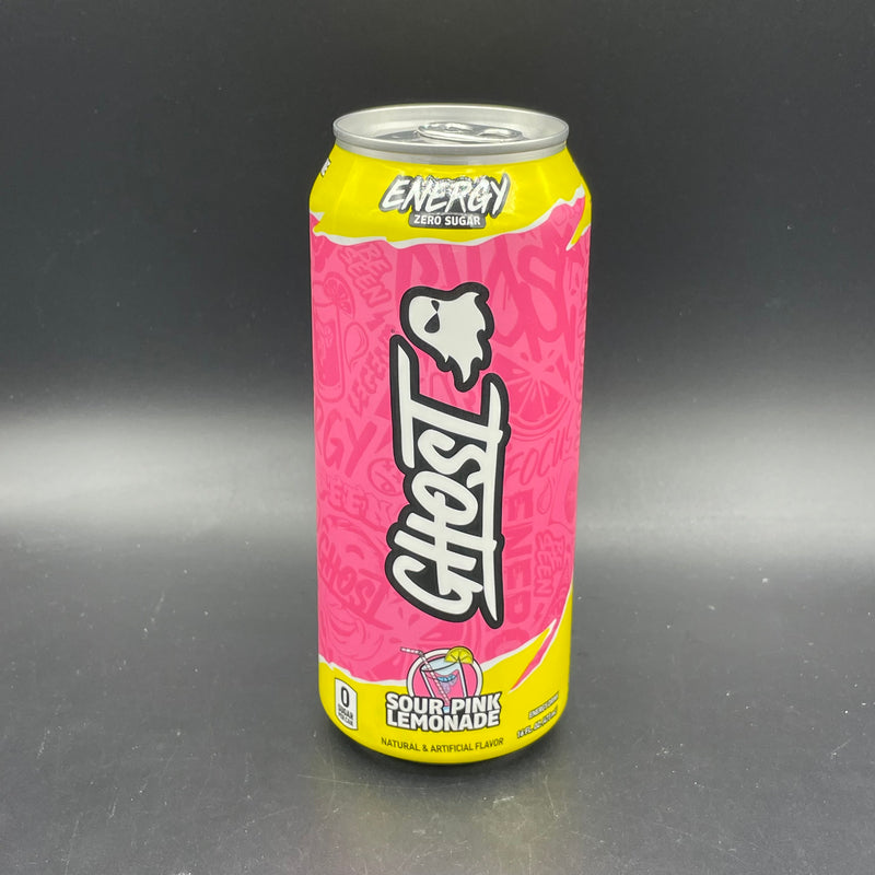 NEW Ghost Energy, Sour Pink Lemonade Flavour - Zero Sugar, 10 Calorie, Energy Drink 473ml (USA)