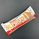 Kinder Crispy Bar! Crispy Wafer filled with creamy milk and cocoa-hazelnut, coated in milk chocolate and biscuit crumbs 34g (EURO)