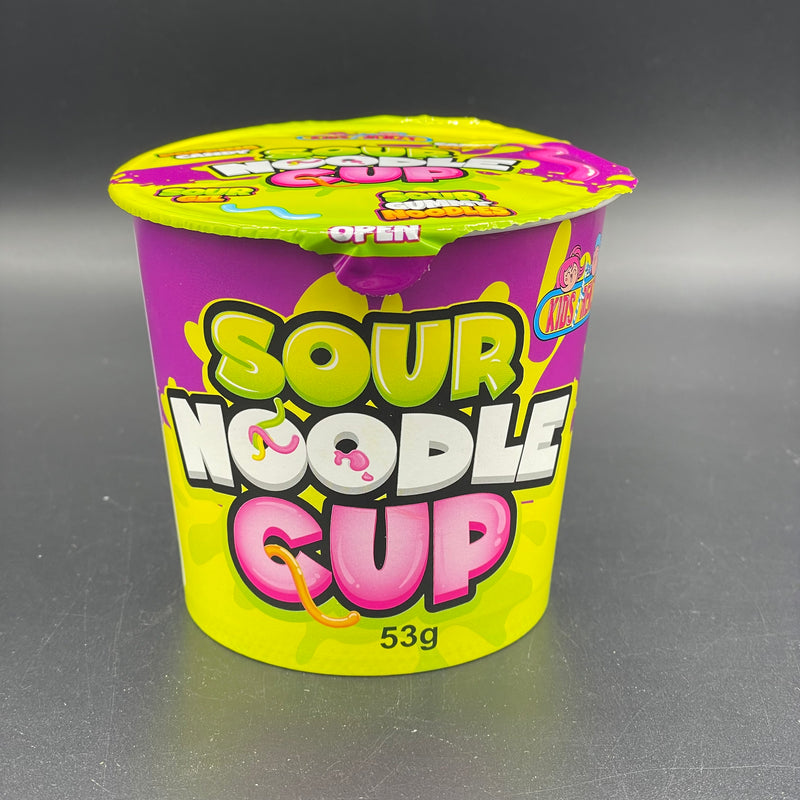 Kids Frenzy - Sour Candy Noodle Cup! Comes With: Candy Stick, Sour Gummy Noodles, Popping Candy, & Sour Gel. Purple Cup, 53g (ASIA) VIRAL CANDY