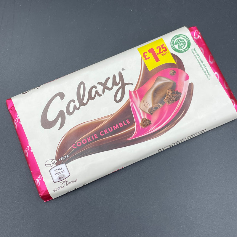 NEW Galaxy Cookie Crumble Chocolate Block 114g (UK) NEW