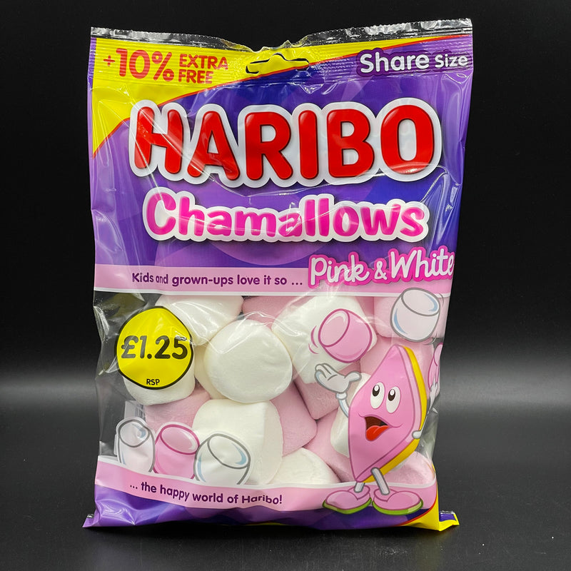 Haribo - Chamallows, Pink & White Marshmallows. Share Size Candy +10% Extra Free! 154g (UK)