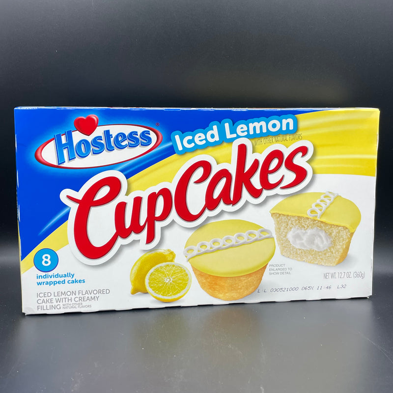 Hostess Iced Lemon Cup Cakes - Iced Lemon Flavoured Cake with Creamy Filling 8 Pack 360g (USA)