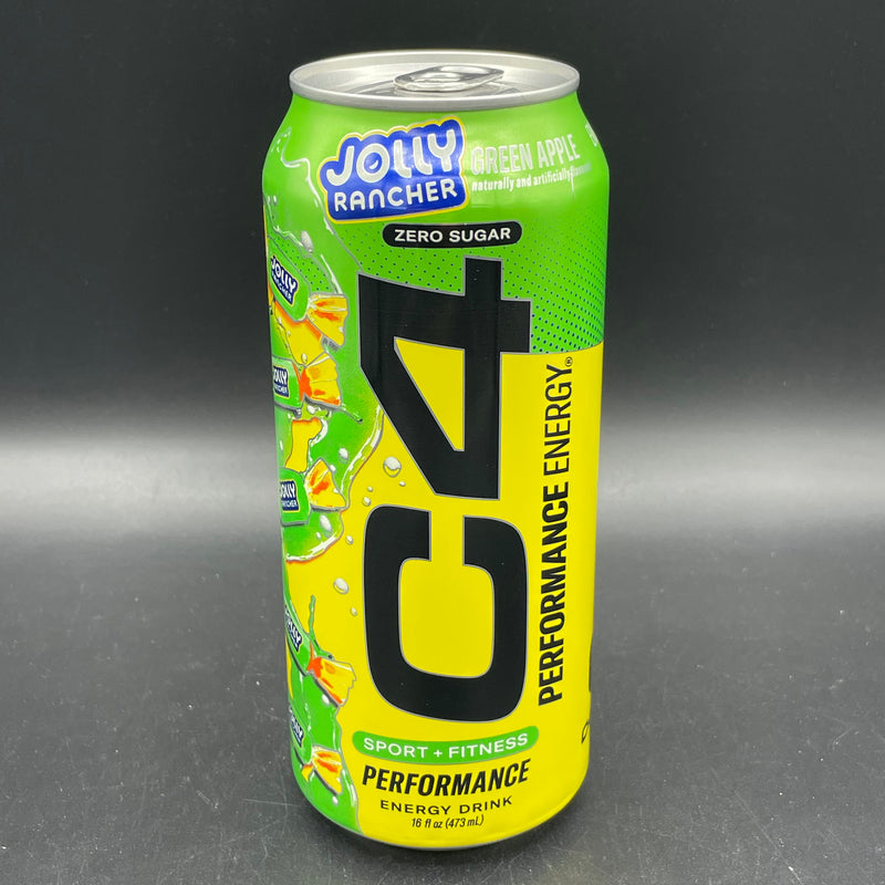 C4 Energy - Superhuman Performance - Carbonated Pre-Workout, Zero Sugar, Jolly Rancher Green Apple Flavour, 473ml (USA)