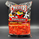Chesters Puffcorn, Flamin Hot Flavour! Cheeto Brand Puffed Corn Snacks 56g (MEXICO)