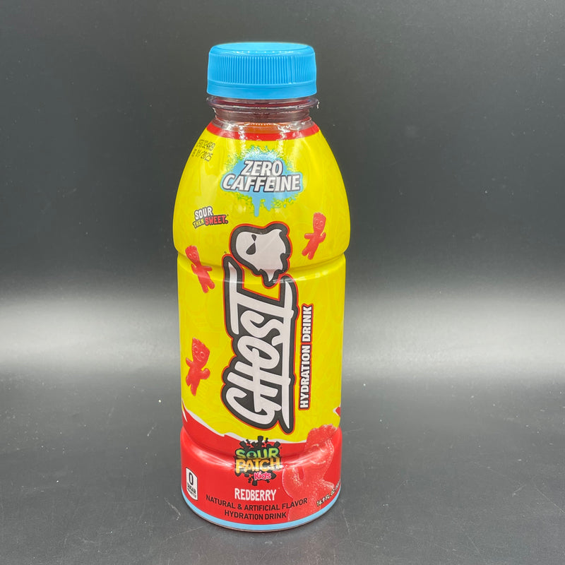 NEW Ghost Hydration, Sour Patch Redberry Flavour - Zero Caffeine! 10 Calorie, Hydration Drink 500ml (USA)