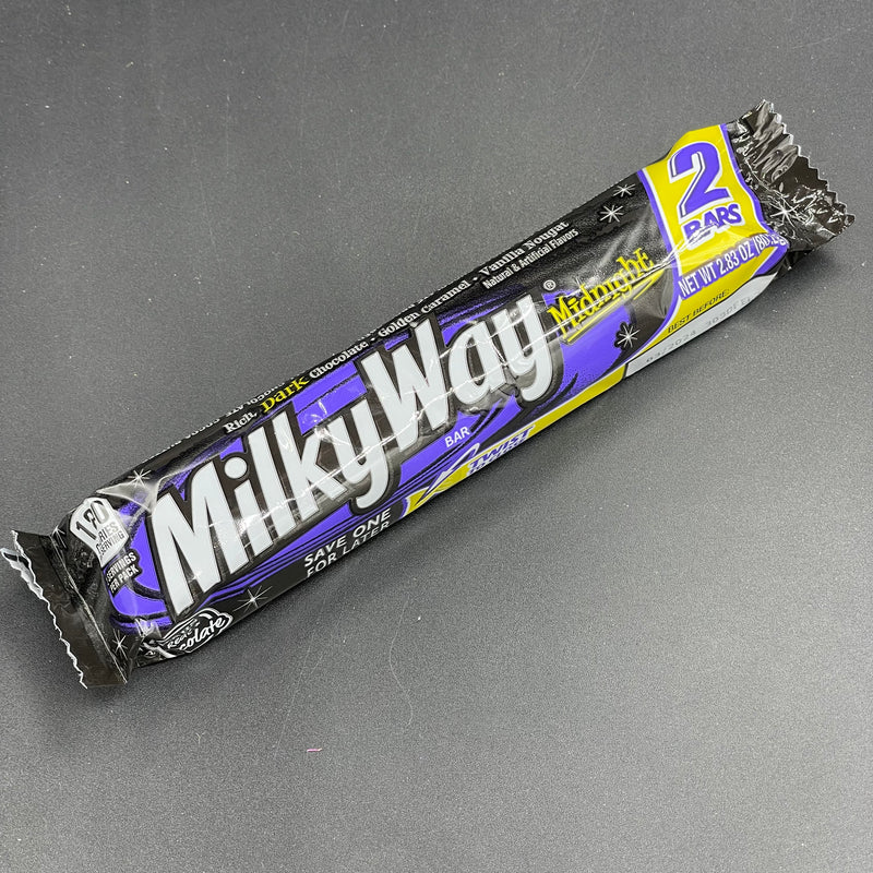 Milky Way Midnight Flavour - Dark Choc, Caramel and Nougat. Two Bars - 80g (USA) LIMITED STOCK