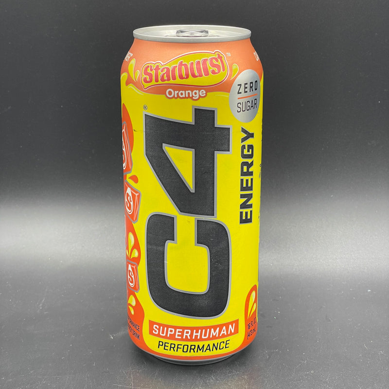 C4 Energy - Superhuman Performance - Carbonated Pre-Workout, Zero Sugar, Starburst Orange Flavour, 473ml (USA