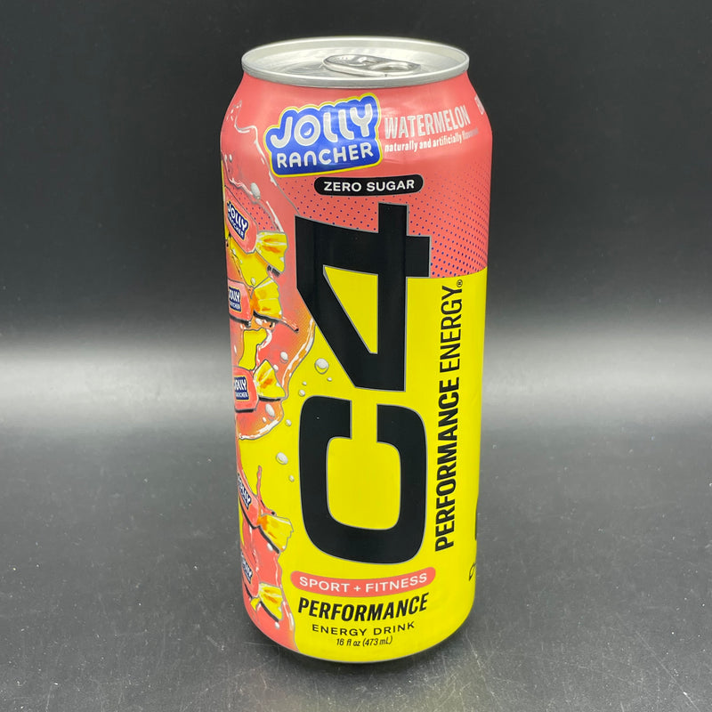 C4 Energy - Superhuman Performance - Carbonated Pre-Workout, Zero Sugar, Jolly Rancher Watermelon Flavour, 473ml (USA)