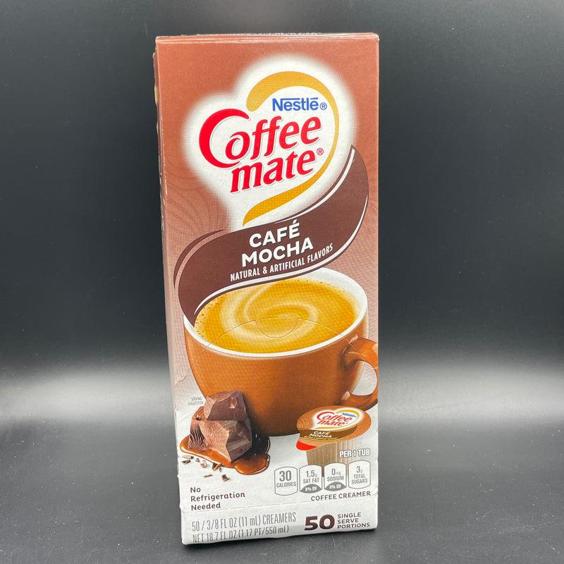 Nestle Coffee Mate Coffee Creamer Cafe Mocha Flavour - 50 Single Serve 11ml Tubs - 550ml (USA)