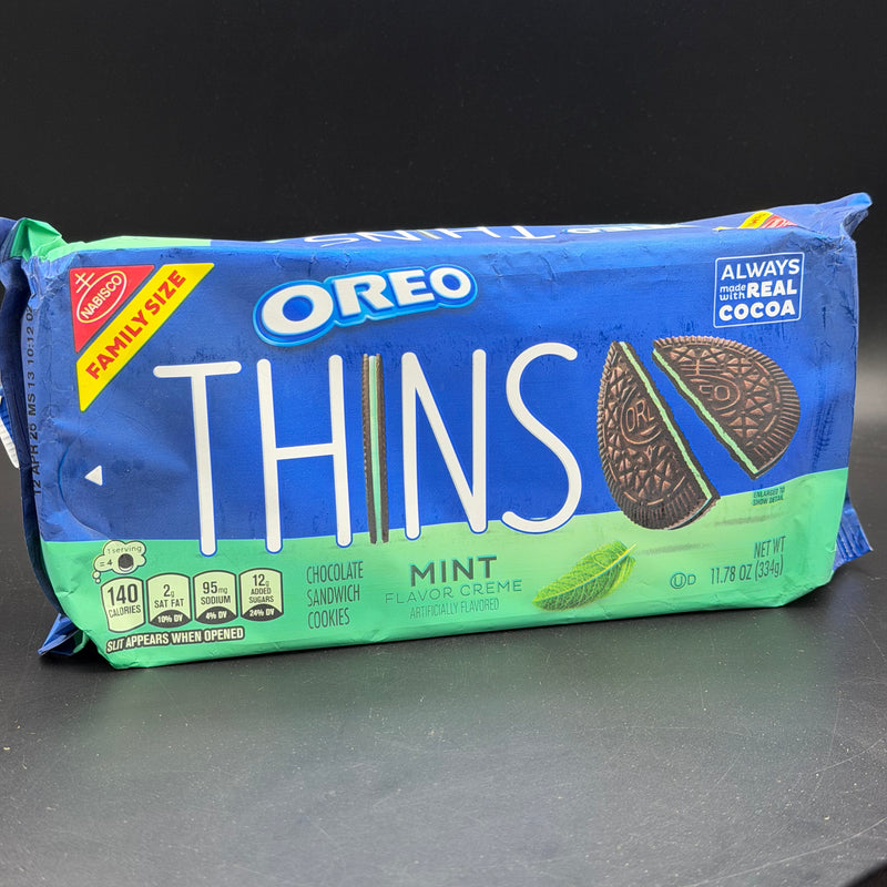 Oreo Thins - Mint Creme Flavour, Family Size 334g (USA)