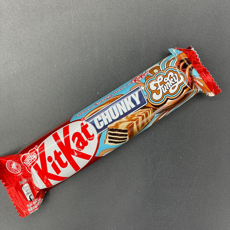 NEW Nestle Kit Kat Chunky Funky! Crispy Cocoa Wafer Finger Covered in Milk Chocolate & White Coating 40g (UK)