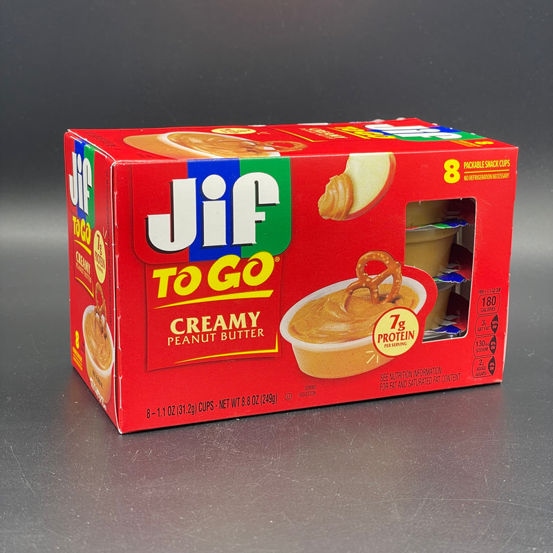 Jif - To Go! 8x Creamy Peanut Butter Snack Cups 31.2g Each (249g) (USA)