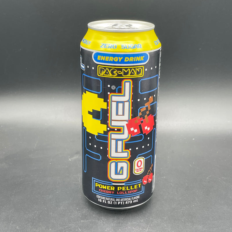 NEW G Fuel Energy Drink - Inspired by Pac-Man, Power Pellet Cherry Lollipop Flavour! Energy & Focus, Zero Sugar 473ml (USA) LIMITED EDITION