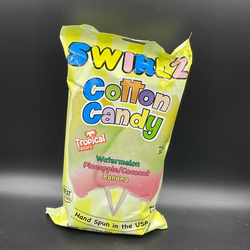 NEW Swirlz Cotton Candy - Tropical Flavours! Watermelon, Pineapple/Coconut, Banana - 88g (USA)