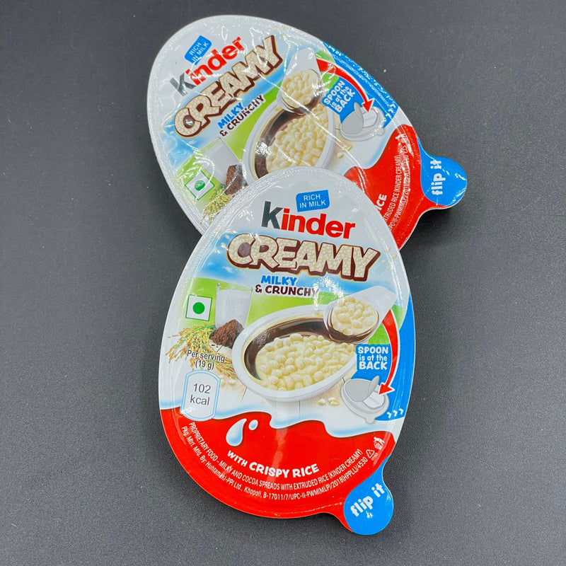 NEW Kinder Creamy 2Pack - Milky & Crunchy, with Crispy Rice 19g Each (INDIA) India Exclusive