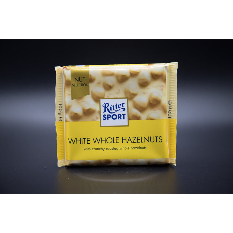 Ritter Sport - White Whole Hazelnuts with Crunchy Roasted Hazelnuts, 100g (GERMANY)