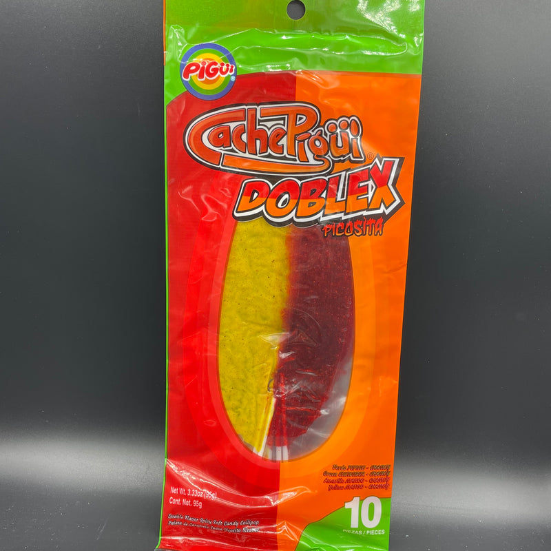 NEW Pigui Cache Pigui Doblex Picosita - Double Flavour Spicy Soft Candy Lollipop - 10 piece SLAPS!! 95g (MEXICO)