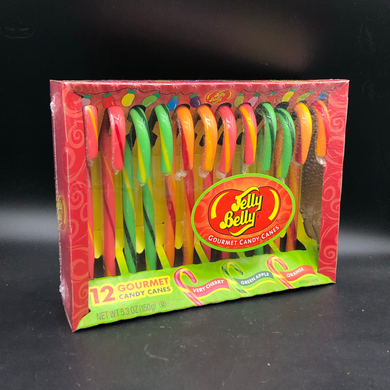 Jelly Belly Gourmet Candy Canes - Watermelon, Very Cherry, & Blueberry Flavours! 12 Pack 150g (USA)