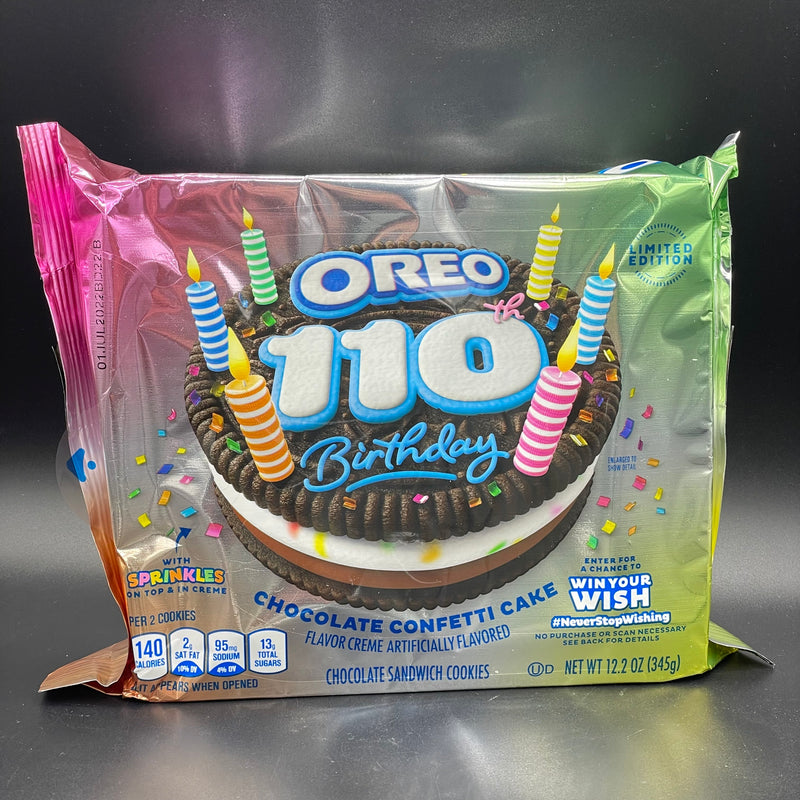 LIMITED EDITION Oreo 110th Birthday - Chocolate Confetti Cake Flavor Creme, 345g (USA) LIMITED STOCK