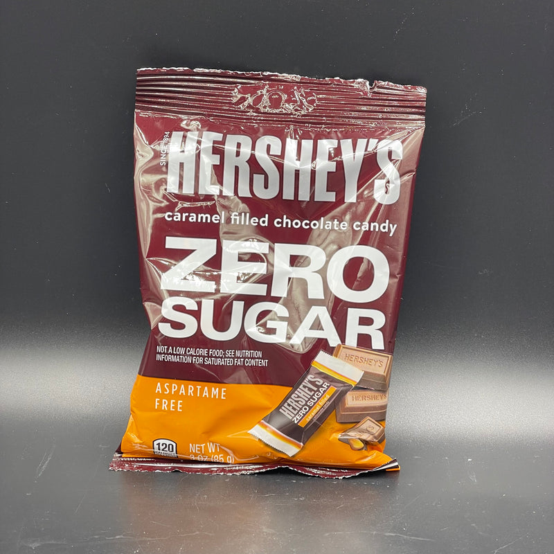 NEW Hershey’s Caramel Filled Chocolate ZERO SUGAR (Aspartame Free) 85g Bag (USA) NEW