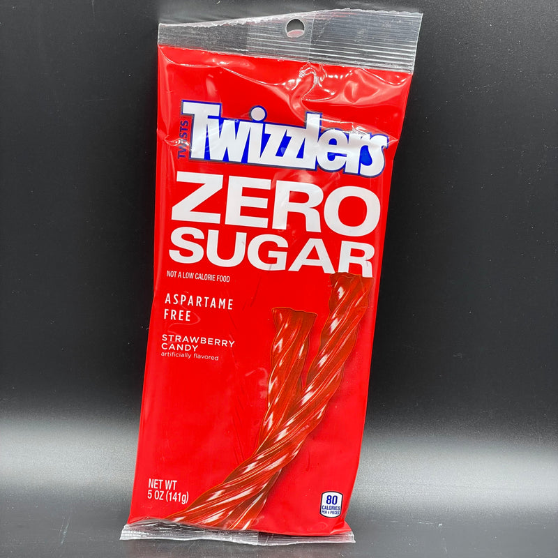 NEW Twizzlers Twists - ZERO SUGAR - Strawberry Flavour, King Size 141g (USA) LIMITED STOCK
