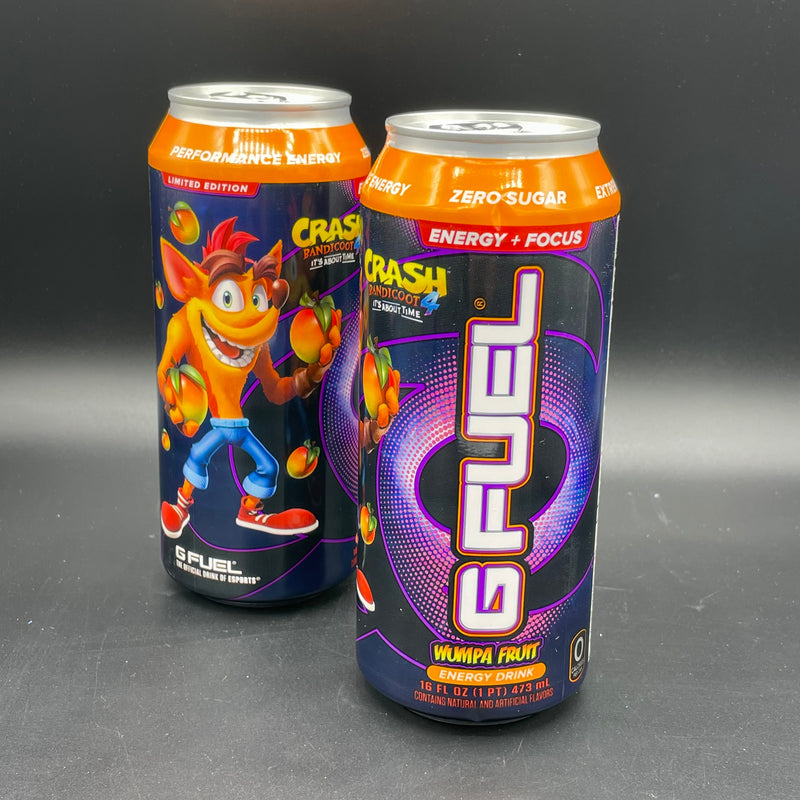 NEW G Fuel Energy Drink - Wumpa Fruit Flavour - Inspired by Crash Bandicoot! Energy & Focus, Zero Sugar 473ml (USA)