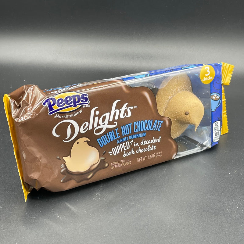 Peeps Marshmallow Delights - Double Hot Chocolate Flavoured Marshmallow Dipped in Decadent Dark Chocolate - 3 Chicks 42g (USA) SPECIAL